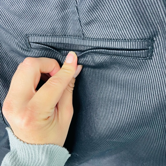 NWOT Bevy Flog Dafna Black Vegan Leather Pin Stripe Pants - Picture 5 of 7